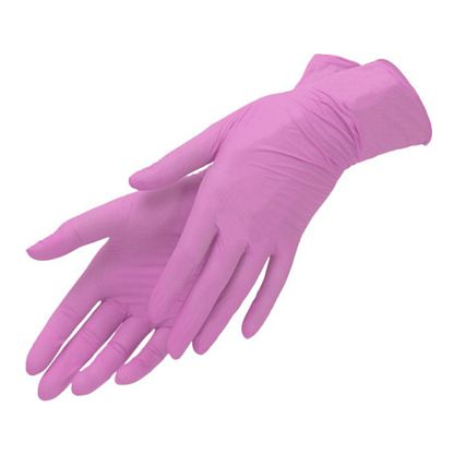 Перчатки нитриловые розовые M